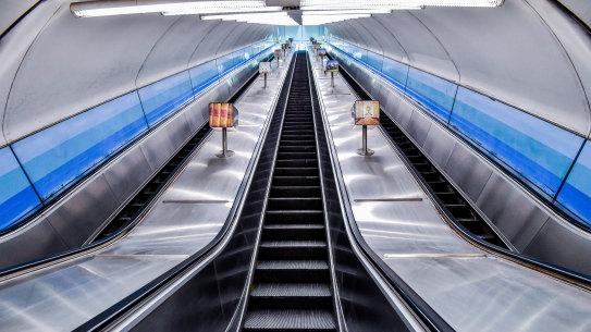 A deserted Parliament station in Melbourne at 9:30 on Wednesday morning.