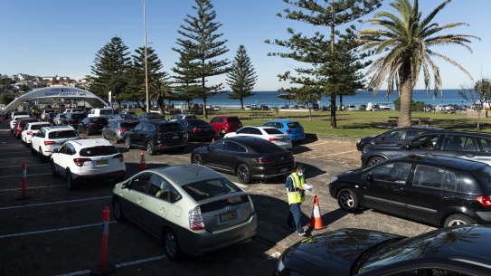The Bondi Beach COVID-19 testing clinic on Thursday.