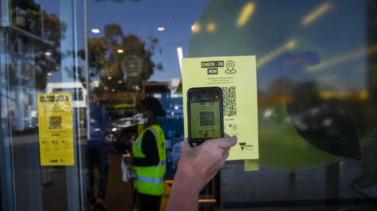 It has become mandatory for Victorian shoppers to sign into shops and supermarkets with QR codes.