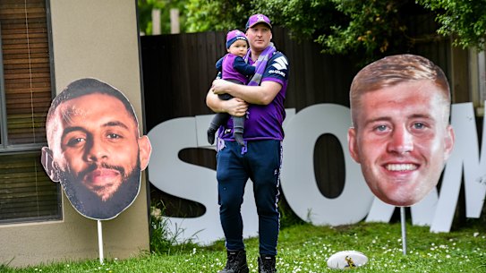 Diehard fan and Melbourne tram driver Chris Tomlin, 35, is currently lobbying the NSW Government to allow a "Storm fan bubble" across the border to visit ANZ Stadium on October 25.