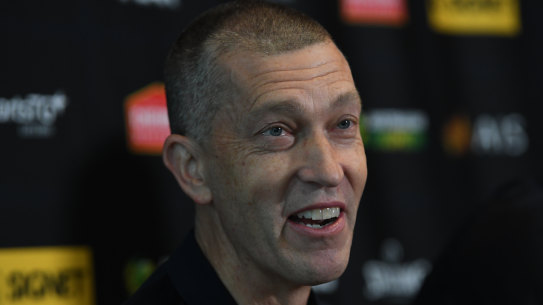 Boomers coach Andrej Lemanis at the squad announcement on Wednesday.