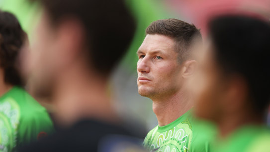 A ponderous Cameron Bancroft before the Thunder’s BBL clash with Perth on Monday.