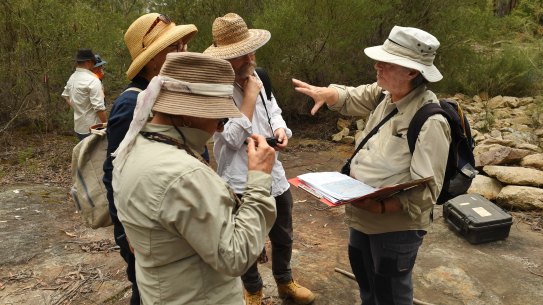Conservationists in a dry region.