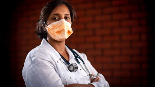 Dr Michelle Ananda-Rajah, photographed in 2020 when working as an infectious diseases specialist.