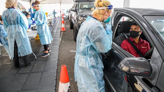 COVID testing site at Wantirna Trash & Treasure.  