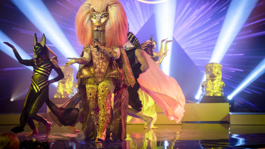 A celebrity performs in disguise on Network Ten's hit reality show The Masked Singer.