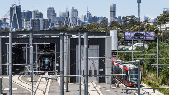 The Lilyfield light rail depot on Tuesday.