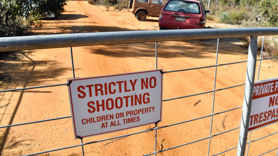 Locked gate: the land in Kaniva owned by Graham Leslie White.