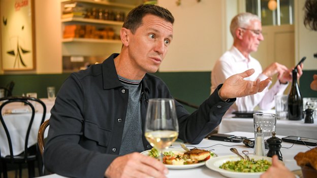 Rove McManus holds forth over lunch at the Builder’s Arms Hotel in Fitzroy.