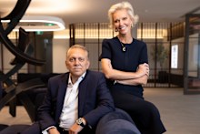 MCoBeauty founder Shelley Sullivan and Rich Lister Dennis Bastas.