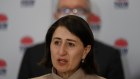 NSW Premier Gladys Berejiklian at today’s COVID-19 briefing. 