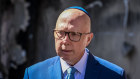 Opposition Leader Peter Dutton visiting Adass Israel synagogue in Melbourne on Monday.