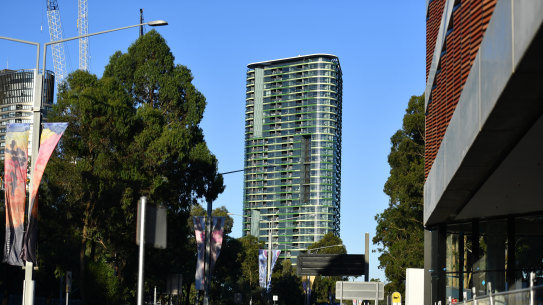 The 33-storey Opal Tower was completed in August. 