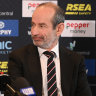 St Kilda coach Ross Lyon with club president Andrew Bassat.
