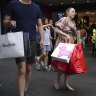 Shoppers in Melbourne’s Bourke Street Mall on Black Friday this year.