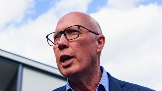 Dutton after voting on Saturday.