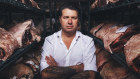 Portrait of Anthony Puharich, owner of Vics Meats, one of Sydney and Melbourne's top suppliers of meat. Photographed at his Sydney factory in Mascot. Monday 11th November 2019. Photograph by James Brickwood. AFR MAG 191111