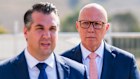 Peter Dutton and opposition housing spokesman Michael Sukkar on Tuesday.