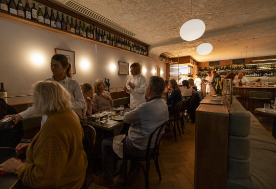 The cosy dining room at Bar Heather. 