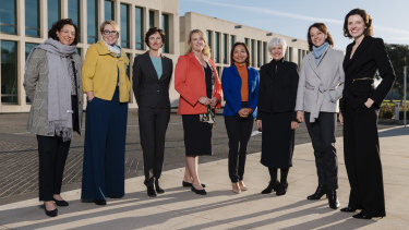 Incoming crossbenchers Monique Ryan, Zoe Daniel, Kate Chaney, Kylea Tink, Dai Le, Libby Watson-Brown, Sophie Scamps and Allegra Spender arrive at Parliament House for the first time as MPs.