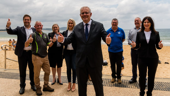 Prime Minister Scott Morrison visited the Terrigal Surf Life Saving Club in Lucy Wicks electorate last year to announce his opposition to PEP-11.