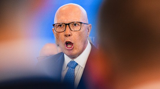 Dutton at the press conference.