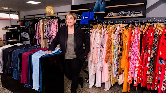 Yolanda Saiz at the first new Vinnies store in Sydney’s inner-city to open in a decade.