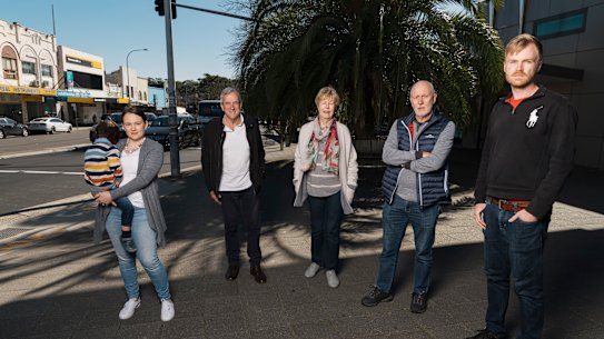 Support Lindfield president Linda McDonald (third from left) said residents did not want "hints of Chatswood high rises here".