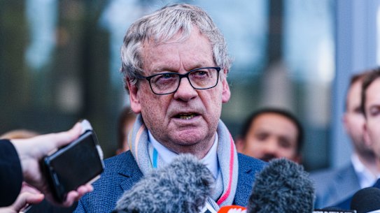 Chris Masters speaks outside the Federal Court in June last year after winning the defamation case filed by ex-soldier Ben Roberts-Smith.