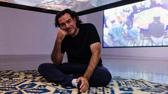 Artist Khaled Sabsabi at the Campbelltown Art Centre in 2021.