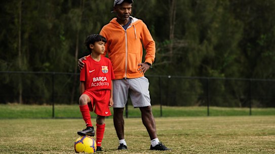 Risay Imthiyaz, 7, and his father Ibadulla have been left nearly $8000 out of pocket after FC Barcelona's academy in Sydney was closed.