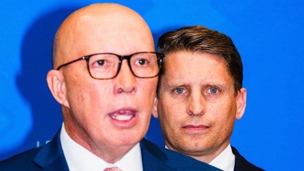 Dutton and Andrew Hastie announce the Coalition’s defence promises … very late in the campaign.