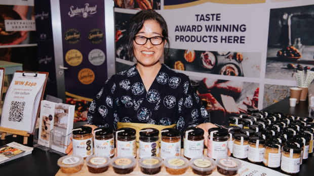 Tomoko Onuki from Rice Culture with her range of miso.