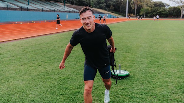 Skeleton athlete Nick Timmings training in Australia ahead of the 2026 Olympics.