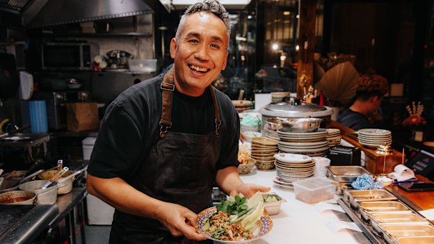 Porkfat’s Narin “Jack” Kulasai making pork larb.