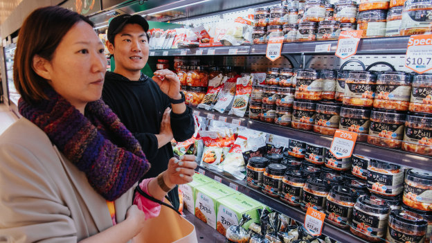 Soul Dining restaurateurs Illa Kim and Daero Lee in Sydney’s new Korean supermarket, KMALL09.