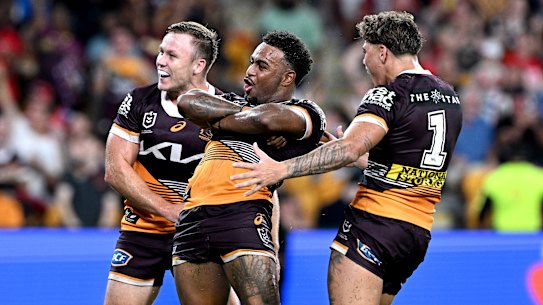The Broncos are confident star five-eighth Ezra Mam (centre) will extend his stay in Brisbane beyond 2024.