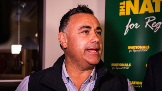 NSW Deputy Premier and Nationals leader John Barilaro.