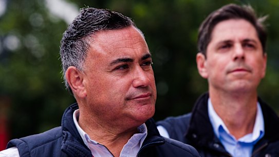 John Barilaro with National Party candidate David Layzell. 