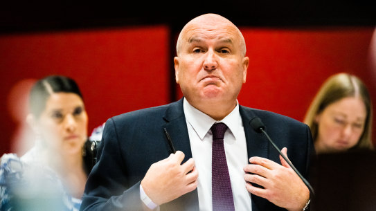 Transport Minister David Elliott warns of ‘radical options’ during a budget estimates hearing.