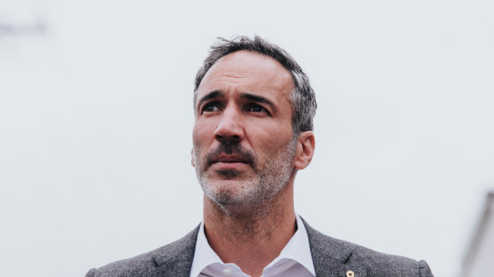 Portrait of Alex Ryvchin Co-CEO of The Executive Council of Australian Jewry outside a home in Dover Heights where they lived with their children until 2022. It was vandalised overnight. Police are treating it as an antisemitic attack. Two cars were vandalised as well as red paint thrown across the front of the property.
