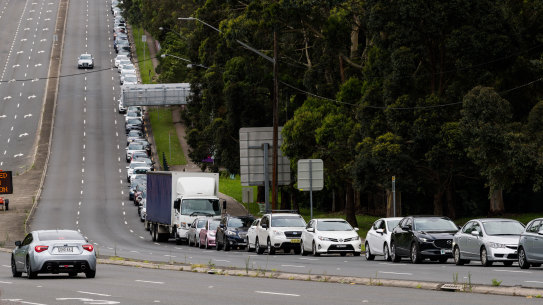 Long queues at COVID clinics means it can take hours before people get swabbed. 