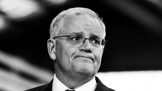 Then-prime minister Scott Morrison campaigning before the May 2022 election.