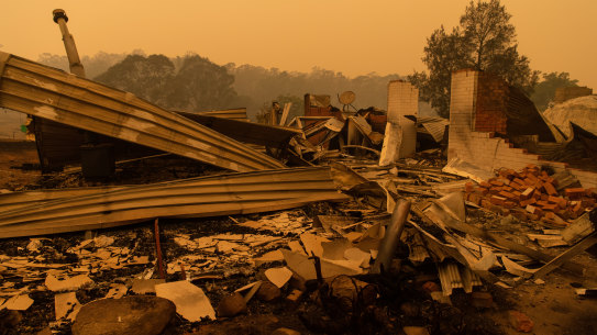 The property of Barbara Rugendyke and Dave Rugendyke in Cobargo, a town on the NSW south coast that has been devastated by bushfires .