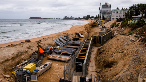 Construction begins on northern beaches sea wall despite ‘vexed’ funding issues