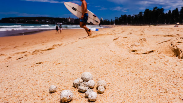 Nine Beaches from Manly to North Narrabeen have been closed due to potentially hazardous ball-shaped debris found washed up along shores.    