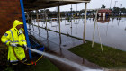 The RFS is helping with the clean-up at Camden Bowling Club, which is under water.