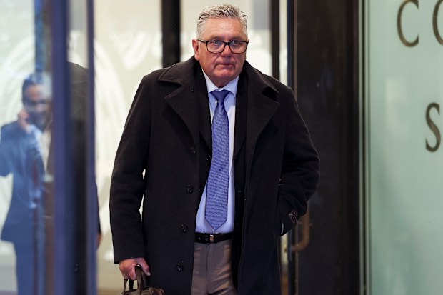 AFR/SMH Former 2GB presenter Ray Hadley leaves the Downing Centre Local Court after appearing as witness in the Alan Jones trial in Sydney on September 2, 2026. Photo: Dominic Lorrimer