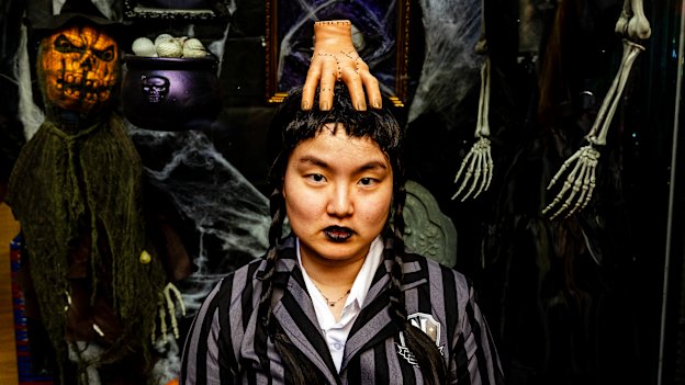 Juice Lee from Sydney Party Decorations will be channelling Netflix’s Wednesday Addams this Halloween.