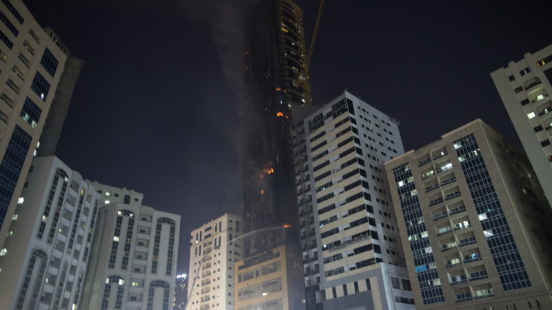 High Rise Tower Catches Fire In United Arab Emirates